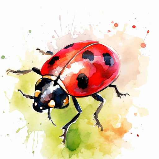 Ladybug clipart in the style of Impressionistic Art