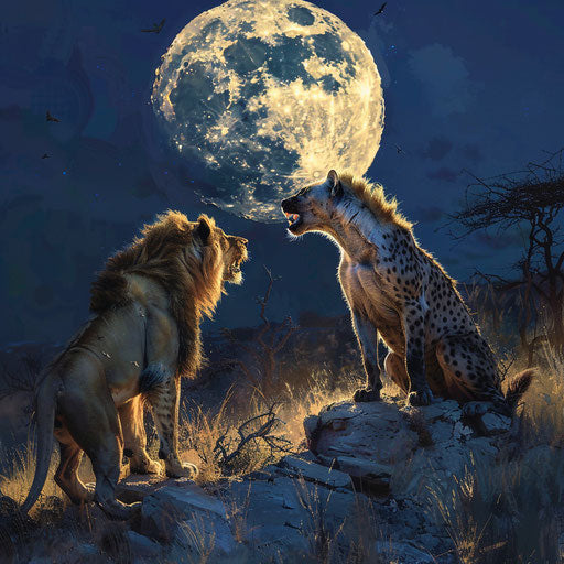 Nocturnal showdown between lions and hyenas
