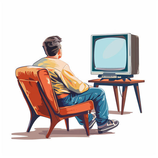 Realistic TV Clipart with Dynamic Lighting