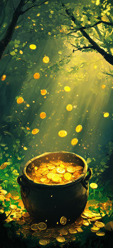 Irish-themed phone wallpaper with pot of gold