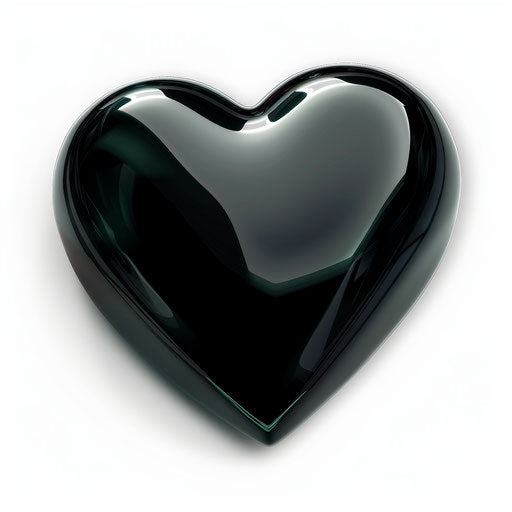 Black heart cutout on transparent background, emotive style, animated GIFs, high gloss