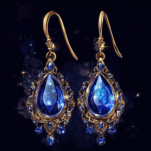 Realistic clipart of earrings, high resolution, isolated