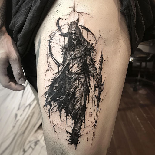 Dark sorcerer tattoo for men