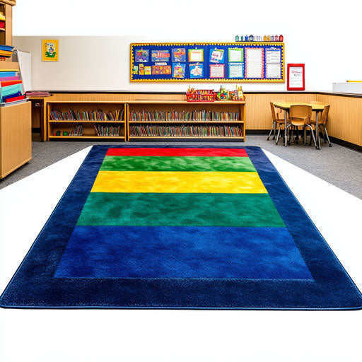 Realistic classroom rug, high resolution, isolated