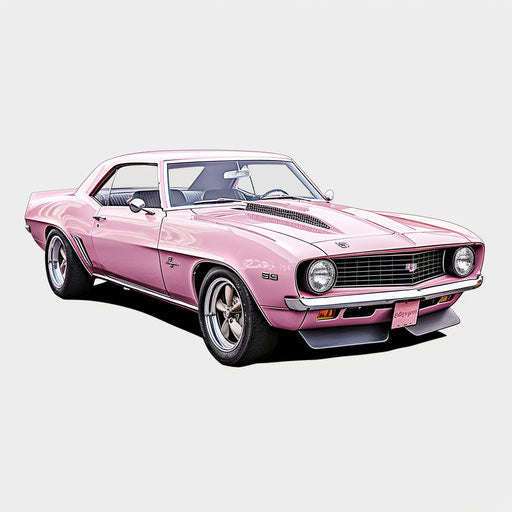 Light pink metallic classic car Chevrolet Camaro