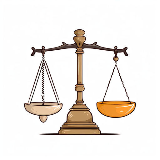 Minimalist weighing scale illustration, on white background