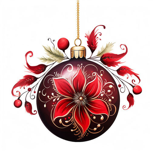 Christmas ornament in the style of Chiaroscuro Art on white