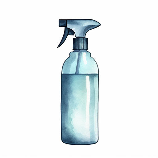 Minimalist style spray bottle clipart on white background