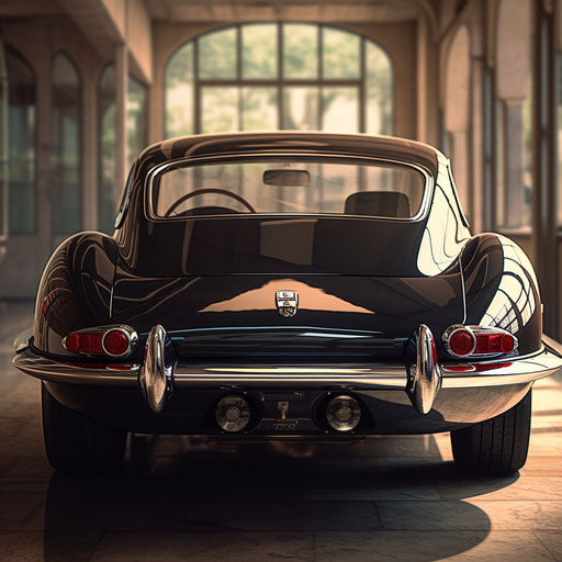 Rearview Jaguar E Type car
