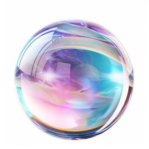 Realistic crystal ball clipart on flat white background
