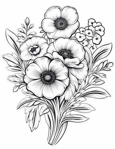 Adult coloring pages, quirky shapes style