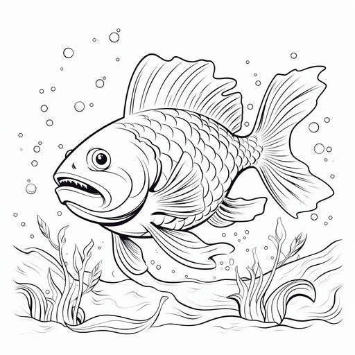 The fish laughs on ocean coloring pages