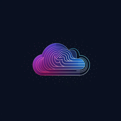 Modern digital cloud with text space