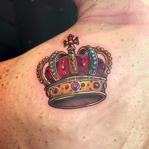 Colorful royal crown on white background