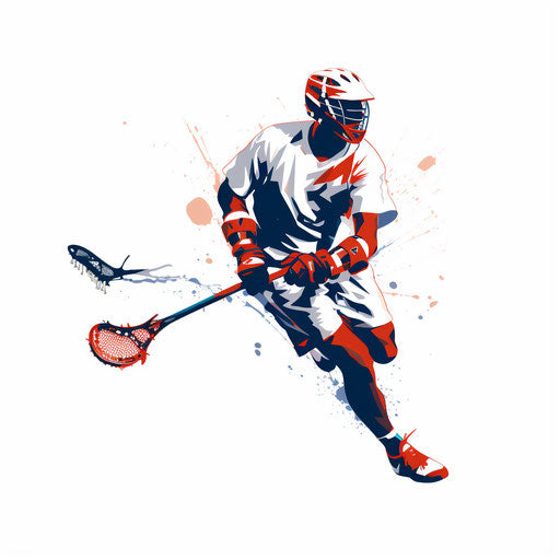 Minimalist style lacrosse clipart, on white background