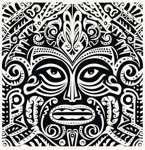 Tribal black drawing on white background in neo-gothic style