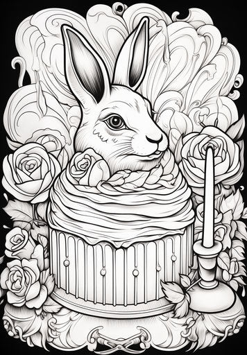 Cake and lollipop in precisionist lines