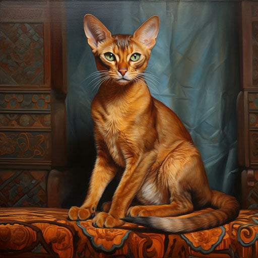 Oil painting of an Abyssinian cat