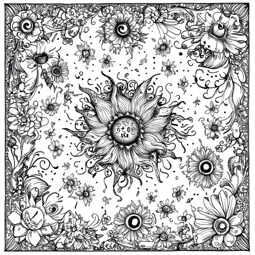 Inspirational quote surrounded by ornate patterns, Johanna Basford style