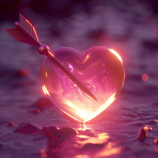 Cupid's arrow striking a heart