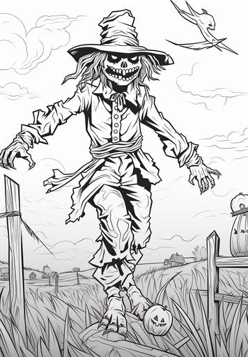 Scarecrow coloring pages for free download