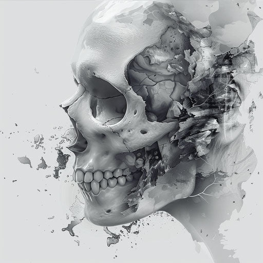 Human skull in gothic style, unbelievably beautiful