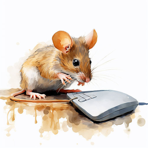 Computer mouse clipart in the style of Oil painting