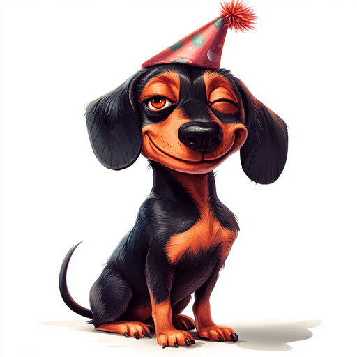 Playful Dachshund Caricature Clipart Prints