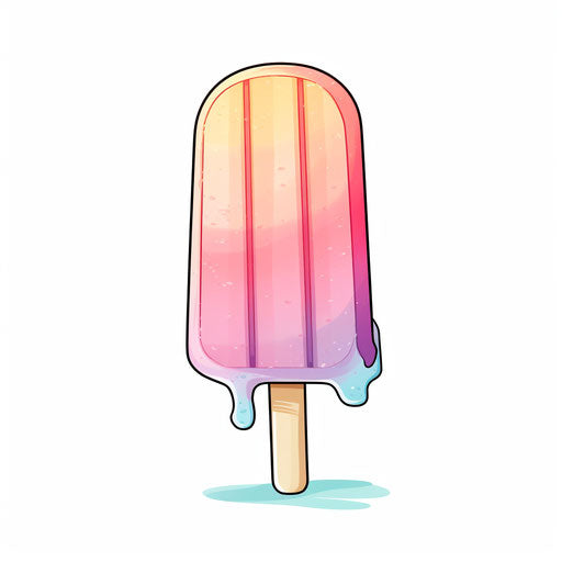 Popsicle clipart in the style of Pastel Colors Art
