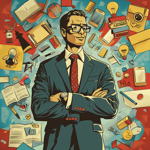 Image of a businessman as a mentor, guiding young entrepreneurs