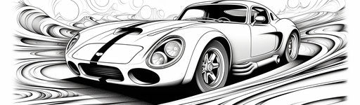 Drawing of a white car in cobra style