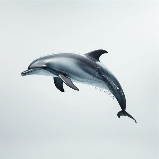 Dolphin clipart in photorealistic style on flat white background