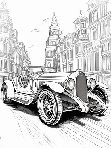 Car Coloring Pages, rtx on, hurufiyya, street-inspired, toyen, transavanguardia, changelingcore 3:4 Style