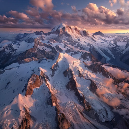Aerial view of Mount Baker depicting rugged terrain patterns