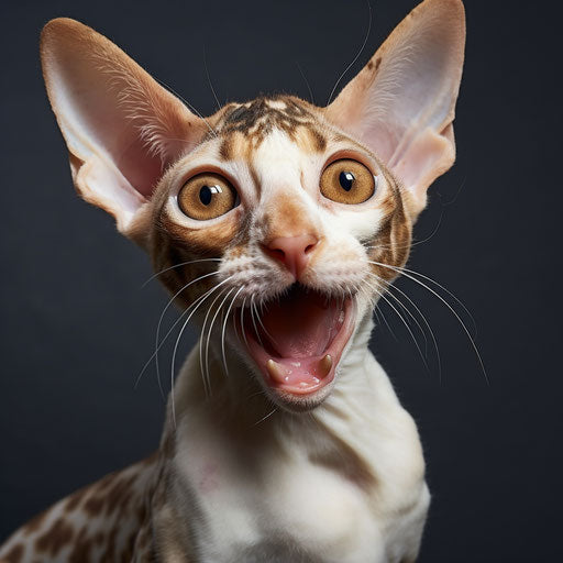 Cornish rex cat meowing