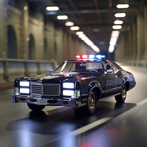1976 Malibu Classic police with sirens and lights in high-speed chase scene