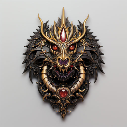 Dragon pin black color in liquid emulsion printing style