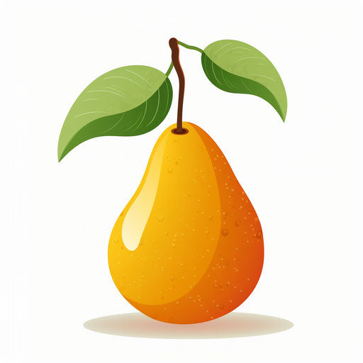 Minimalist style illustration of pears, on white background