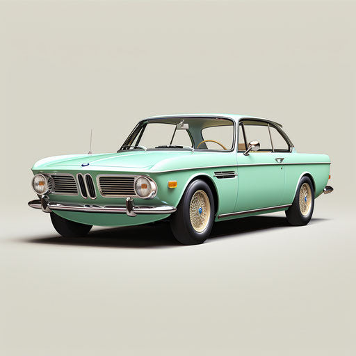 Seafoam green classic BMW car