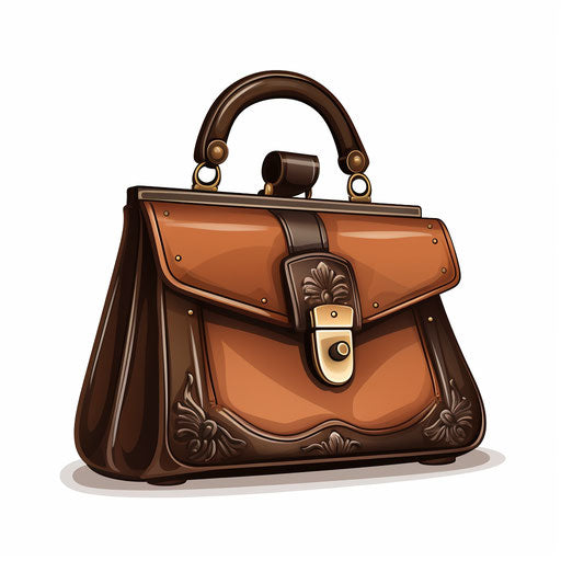 Handbag illustration in Chiaroscuro Art style, white background