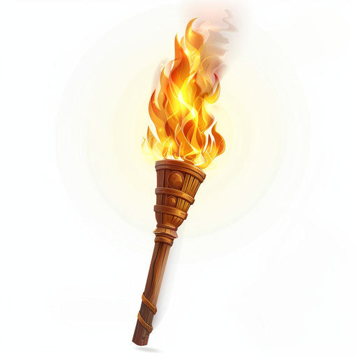 Realistic torch illustration on white background