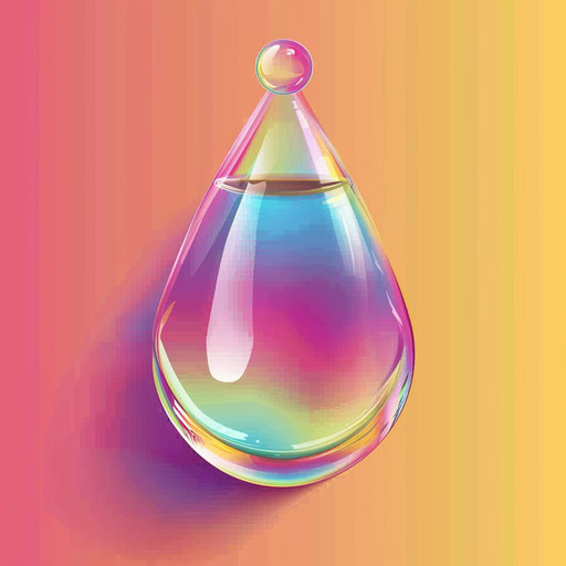 Water drop clipart with random color background