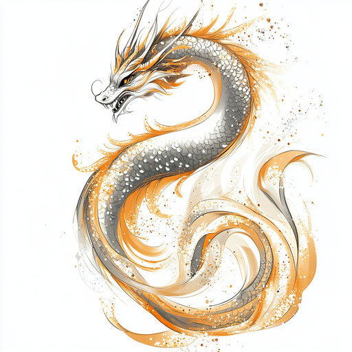 Flat tattoo sketch of dragon tattoos for women
