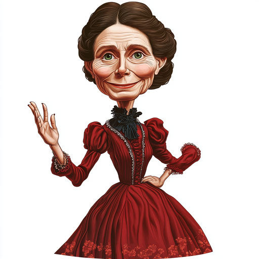 Vibrant Clara Barton Caricature Clipart for Art Education