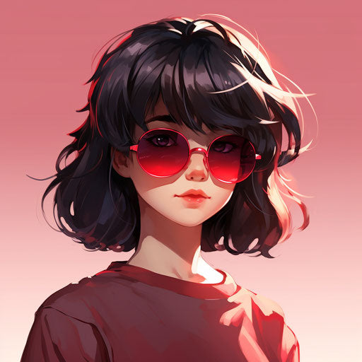 Anime girl with sunglasses in chinapunk style