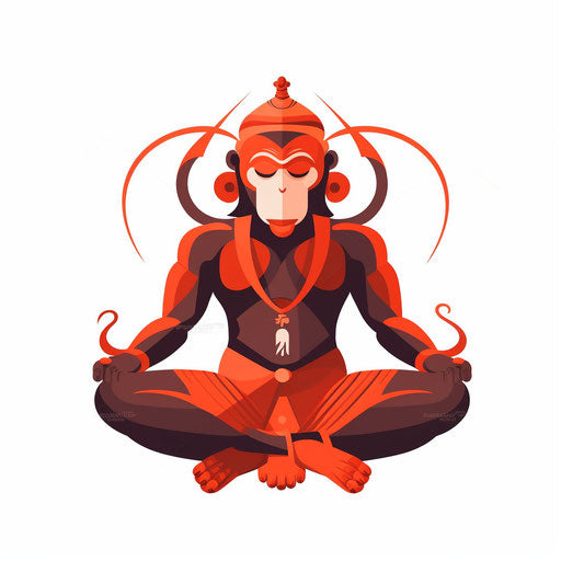 Minimalist Hanuman clipart, on a white background