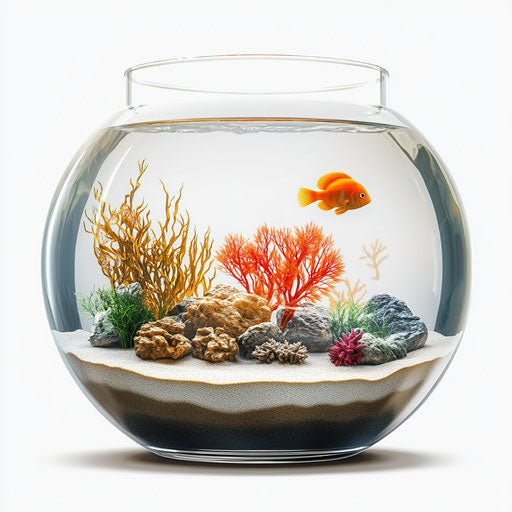 Realistic illustration of an aquarium, high resolution, isolated