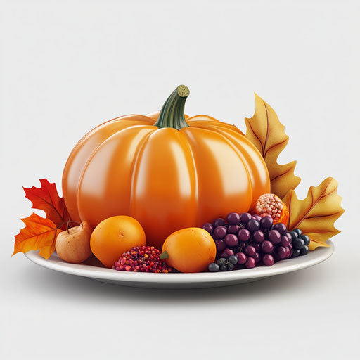 3D Thanksgiving images with a flat white background, isolated clipart