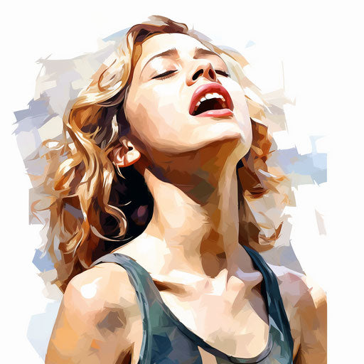 Singing clipart in the style of oil painting