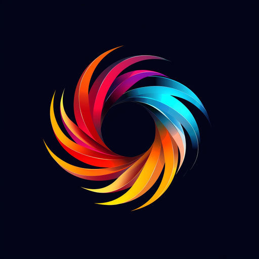 Abstract logo for sale with colorful, artistic background